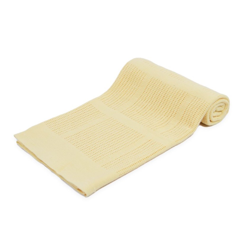 CBP51-LEM: Lemon Cellular Cotton Roll Blanket CBP51-LEM: Lemon Cellular Cotton Roll Blanket